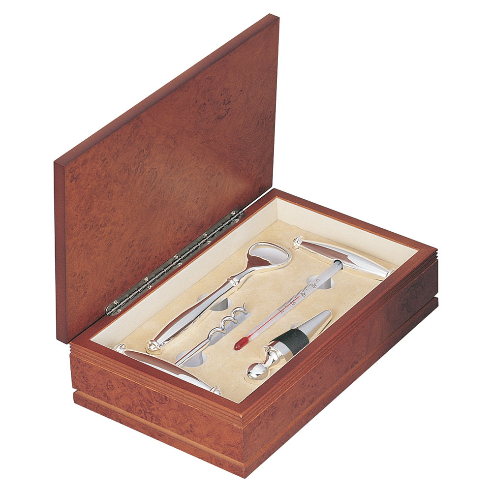 Wine Gifts Set – Wine Accessories Set w/Wooden Box- Wine Set