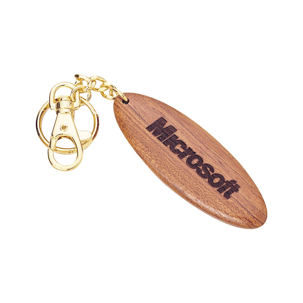 Oval Shaped Rosewood Key Chain in