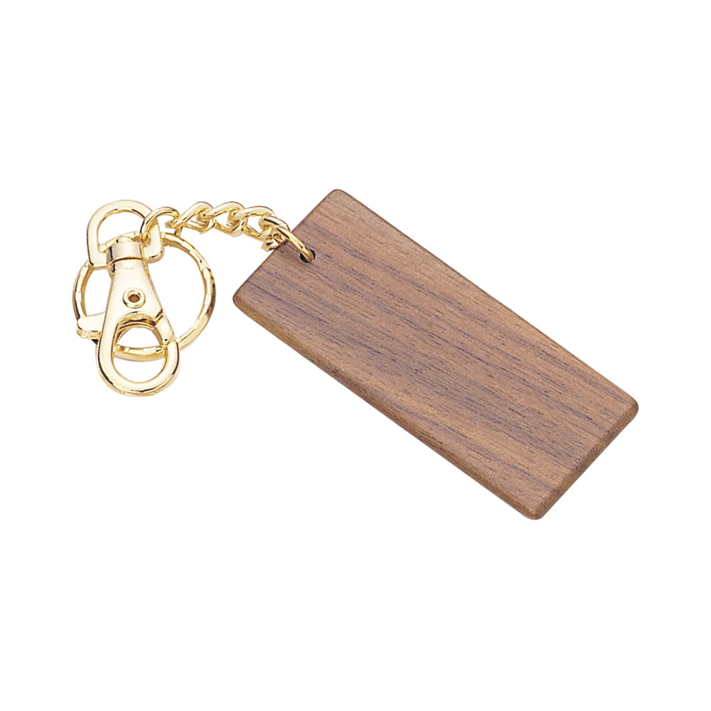 Rectangular Walnut Wood Key Chain