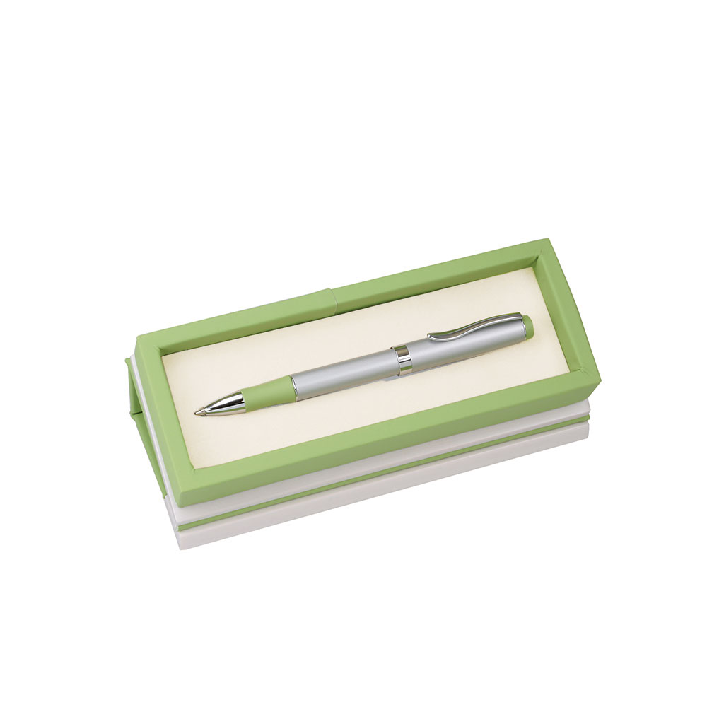 Pastel Green Executive Ball Pen with Colored Grip and Matching Pen Box