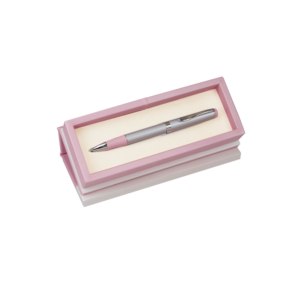 Pastel Pink Executive Ball Pen with Colored Grip and Matching Pen Box